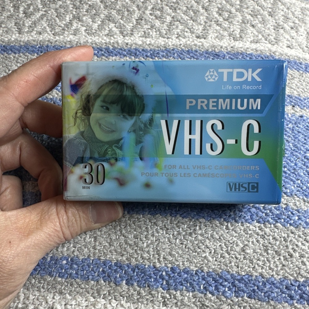 TDK Premium VHS-C Camcorder Tape‎ 30 Min SEALED Blank Video Cassette